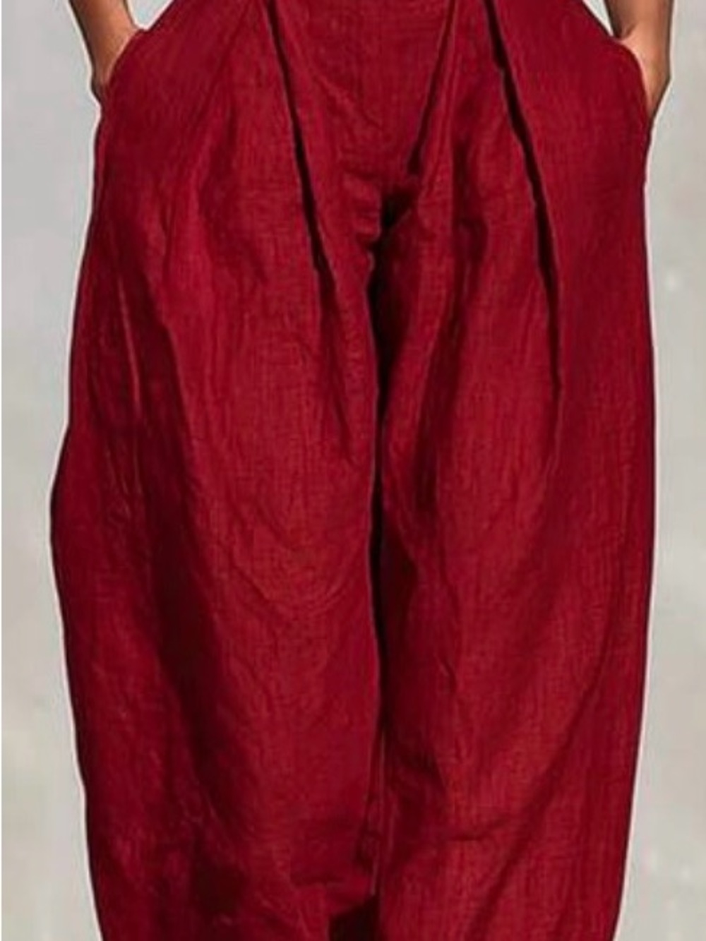 Wine linen jumpsuit